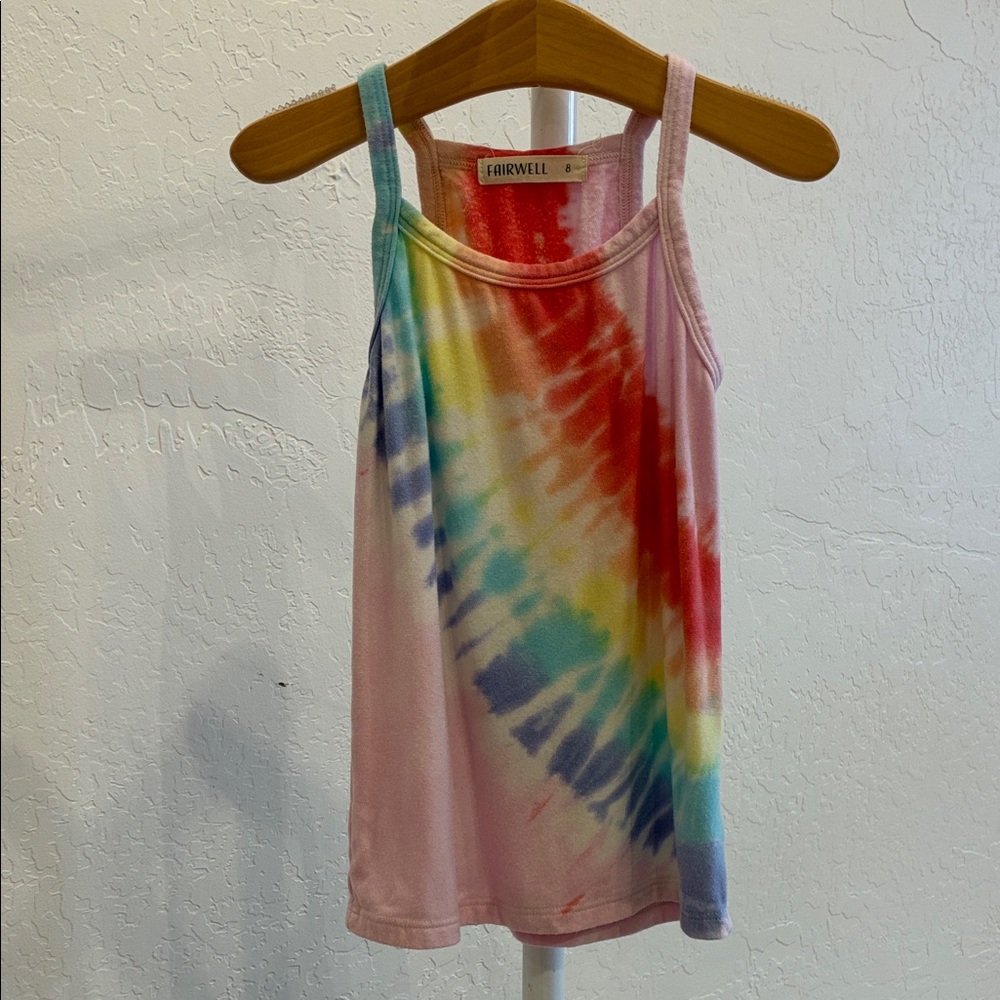 Fairwell Pink Rainbow Spiral Tie-Dye Tank